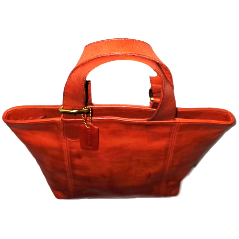 Coach Vintage 4133 Waverly Orangr Leather Tote Bag - Picture 3 of 8
